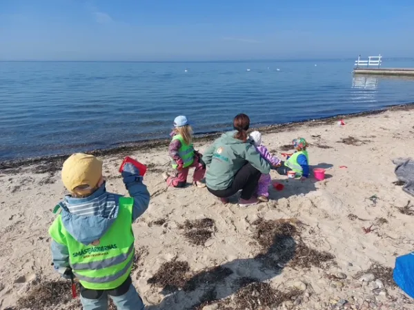 Härlig lek på stranden